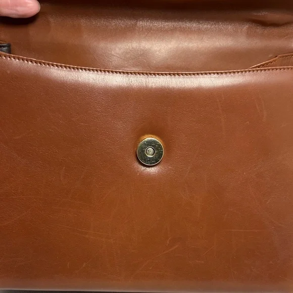 Salvatore Ferragamo Vintage Cognac Leather Flap Shoulder Crossbody Bag - Picture 13 of 16